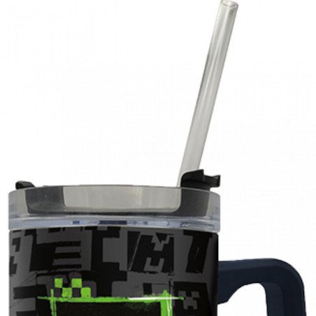 Mug Fashion XXL avec Paille Métal - Minecraft