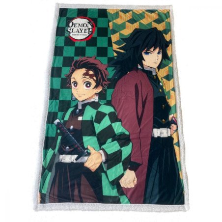 Plaid Demon Slayer Tanjiro & Tomioka 100 x 150