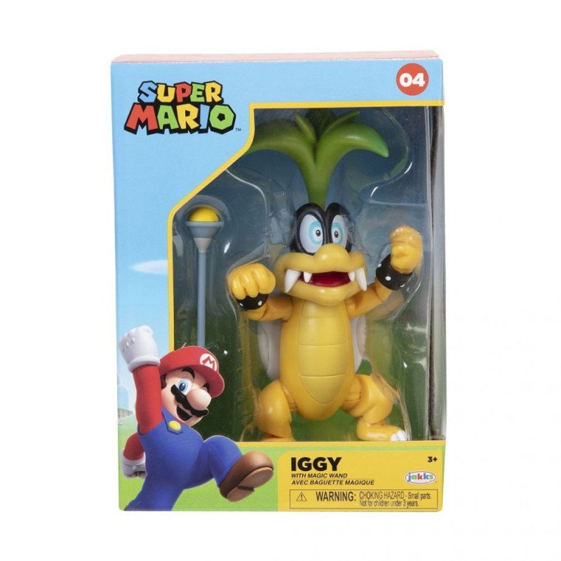 Figurine Super Mario - Iggy + Stick - 10Cm Figurine Super Mario - Iggy + Stick - 10Cm