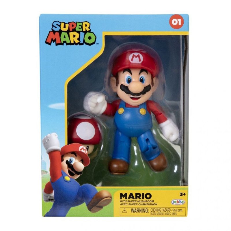 Figurine Super Mario - Mario + Champignon - 10Cm